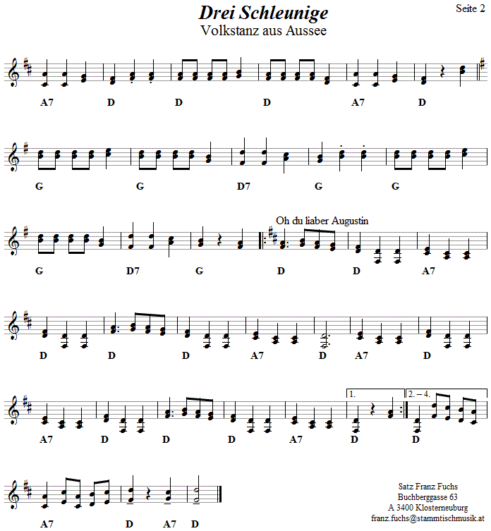 Die Drei Schleunigen 2 in zweistimmigen Noten. 
Bitte klicken, um die Melodie zu hren.