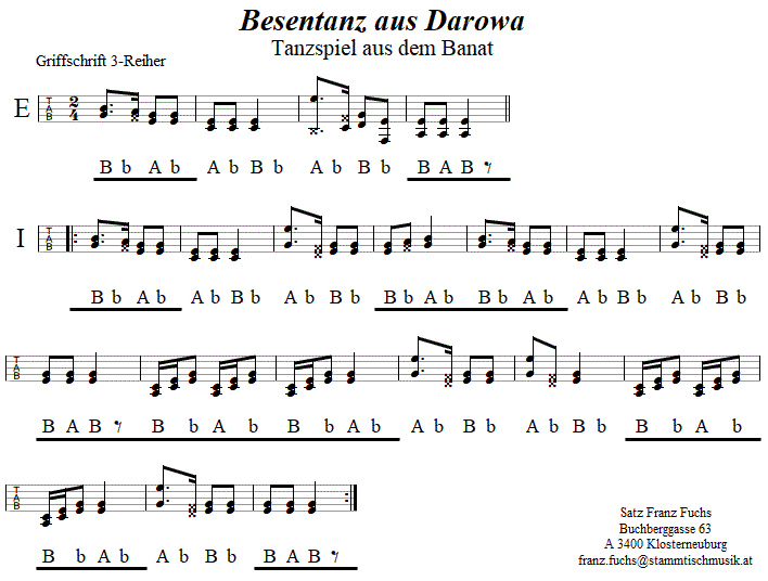 Besentanz aus Darowa in Griffschrift fr Steirische Harmonika. 
Bitte klicken, um die Melodie zu hren.
