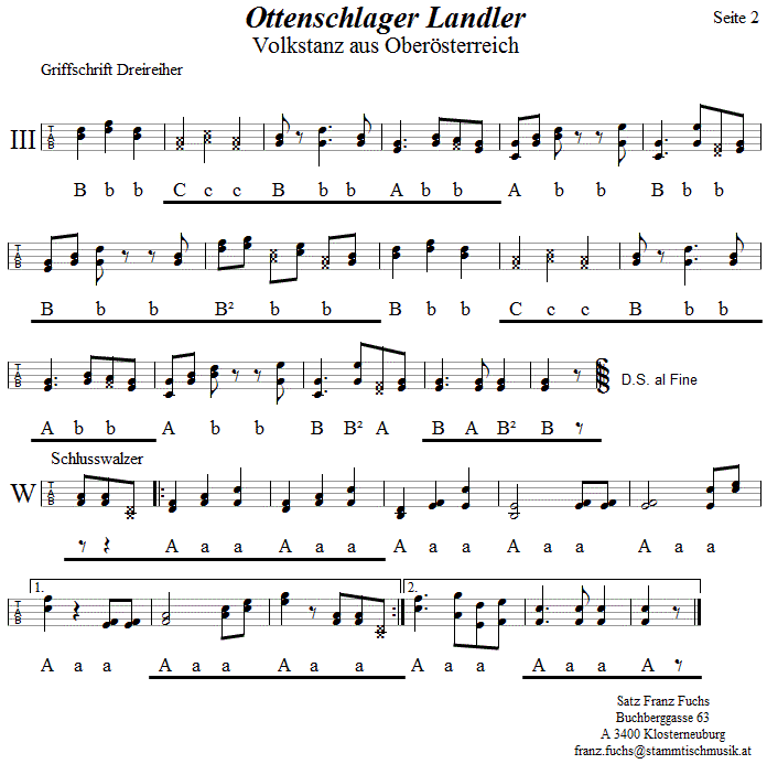 Ottenschlager Landler 2 in Griffschrift fr Steirische Harmonika. 
Bitte klicken, um die Melodie zu hren.