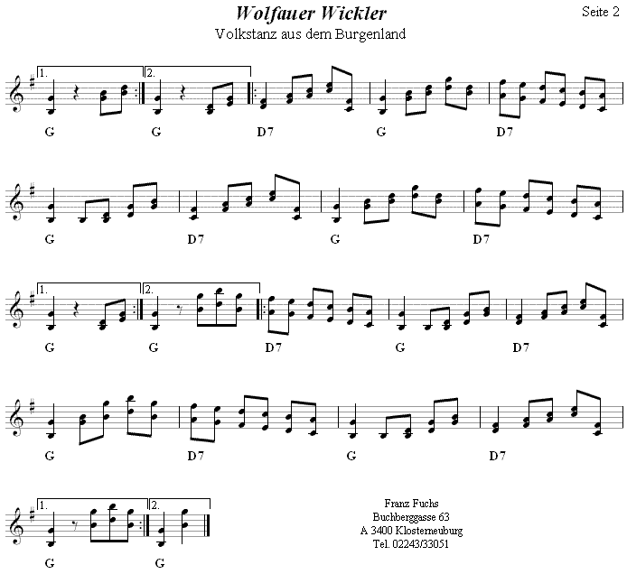 Wolfauer Wickler 2 in zweistimmigen Noten. 
Bitte klicken, um die Melodie zu h�ren.