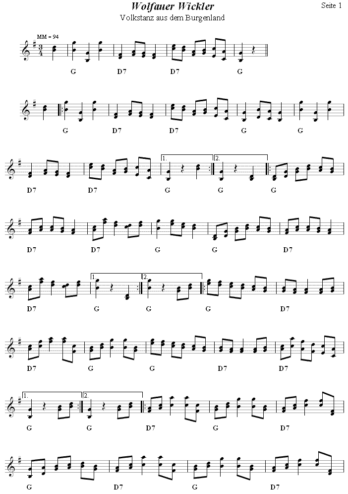 Wolfauer Wickler 1 in zweistimmigen Noten. 
Bitte klicken, um die Melodie zu h�ren.