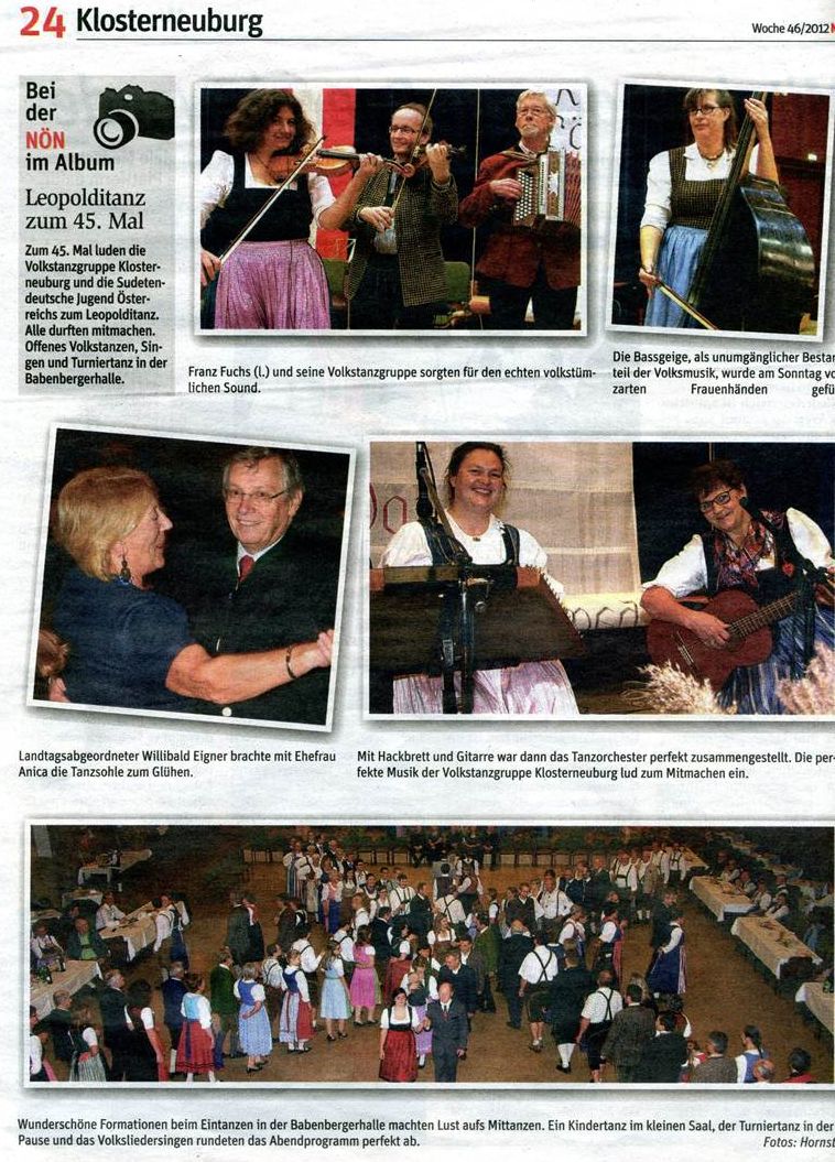 Zeitungsbericht ber den Leopolditanz 2012