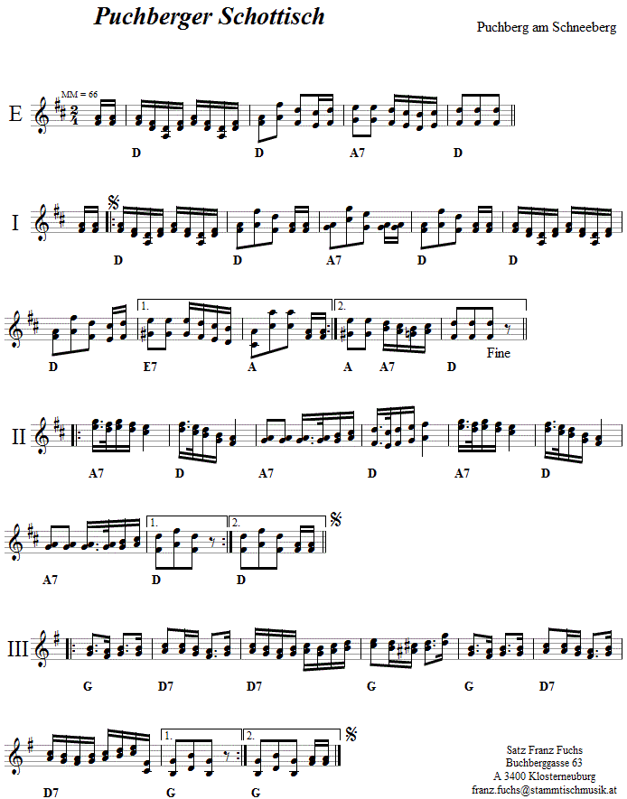 Puchberger Schottisch in zweistimmigen Noten. Bitte klicken, um die Melodie zu hren.