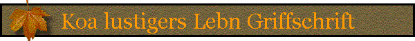 Koa lustigers Lebn Griffschrift