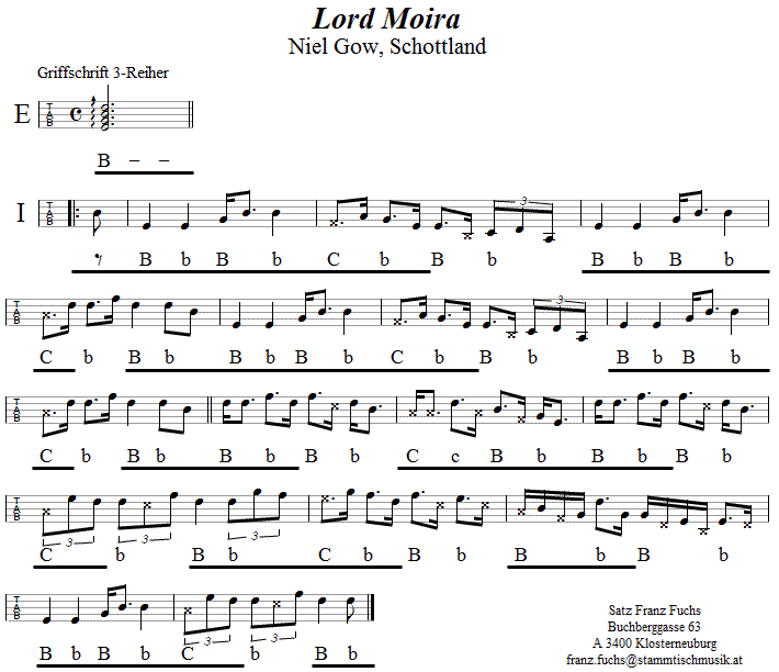 Lord Moira in Griffschrift für Steirische Harmonika. 
Bitte klicken, um die Melodie zu hören.