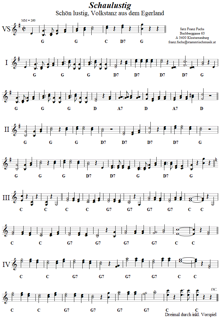 Schaulustig, in zweistimmigen Noten. 
Bitte klicken, um die Melodie zu hren.