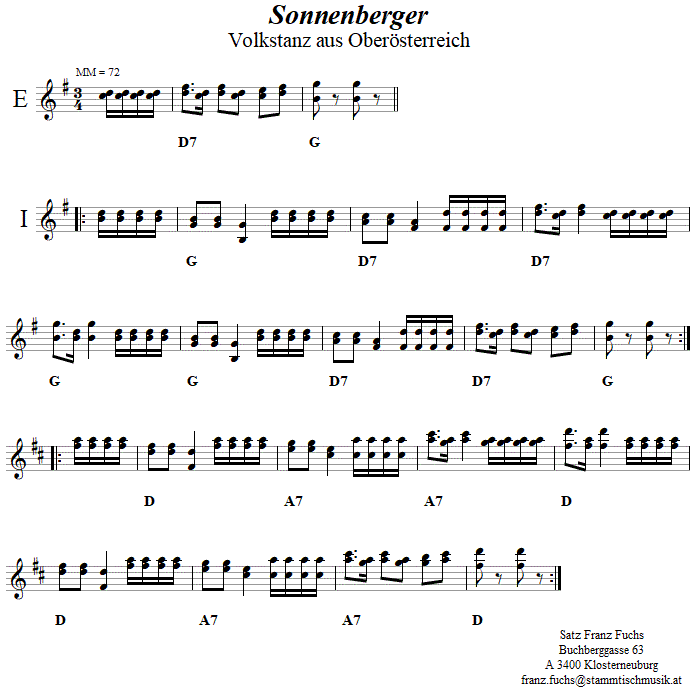 Sonnenberger in zweistimmigen Noten.
Bitte klicken, um die Melodie zu hren.