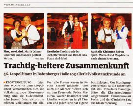 Bericht Bezirksblatt Klosterneuburg